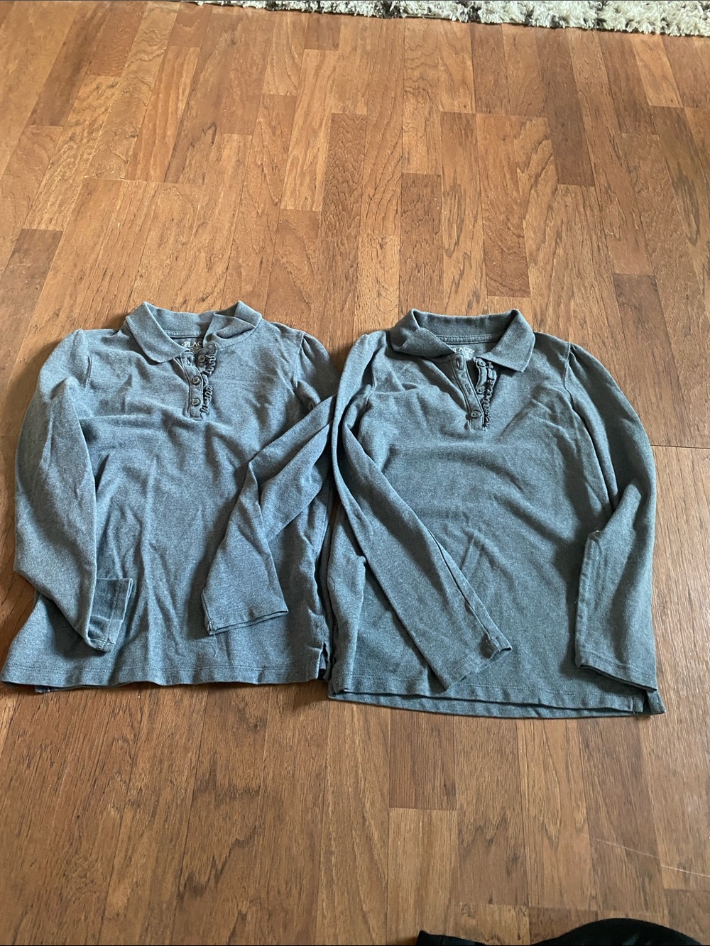 Place Gray Long-Sleeve Zip Henley Tops - Pair